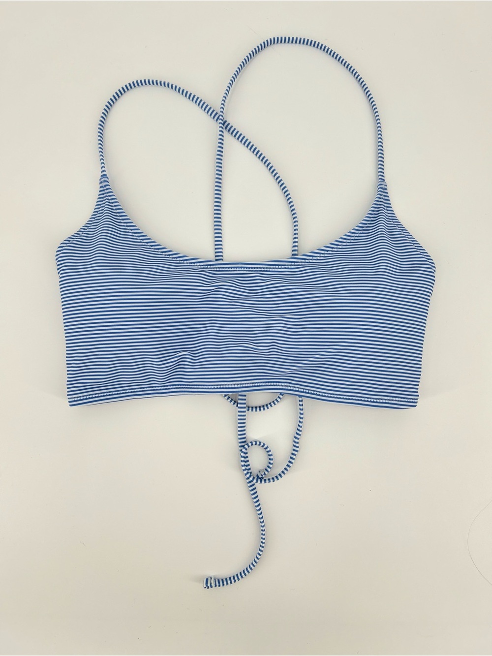 Vineyard Vines Vintage Stripe Bikini Top Blue White - Size L